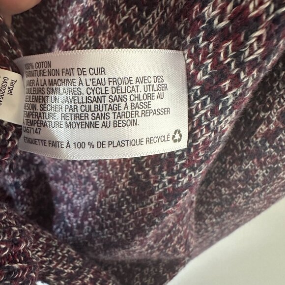 Red & Blue XL Merona Quarterzip Sweater  100% Cotton - Picture 9 of 9